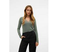Blusa de mujer VERO MODA ajustada cuello en V encaje básico manga larga