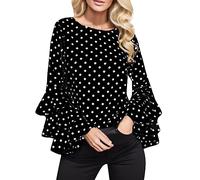 Blusa de túnica para mujer, blusas y blusas, camisa de lino, para mujer, informal, holgada, informal, de manga larga, camisetas, chaqueta a cuadros transpirable, B-le negro, S