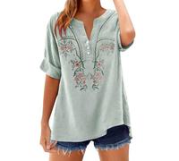 Blusa De Verano Blusa De Muselina Para Mujer Mujer Camisetas Manga Corta Algodon Fluida Con Cuello En V, Camisas Manga Holgada Camisetas Camisa Lino Algodón Top Sencillo Y Elegante Tops Jacquard