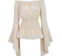 Blusa elegante de manga larga para mujer, estilo bohemio, talla grande, camisa gótica con volantes, Wh2., XXL