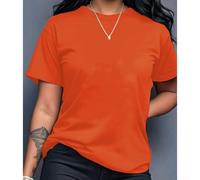 Blusa Elegante Oficina, para color Sólido Primavera Blusa Elegante(Orange XL)