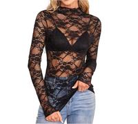 Blusa Fiesta, Basica Jersey Brillante Mujer Blanca Lentejuelas Tirantes Tops Interior Camisetas Manga Larga Mujer, Negro Body Negra Camisetas Interiores Elegantes Fiesta Tops, XL