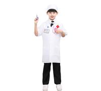 Blusa genérica de laboratorio para niños, batas blancas de médico, química, para niña, niño, con bolsillo médico, blusas laboratorio Lycee para niña y niño, actividades escolares Cosplay