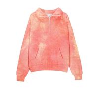 Blusa genérica para niña, talla grande, elegante, media cremallera, sudadera con cremallera y forro polar, rojo sandía, 7-8 Años