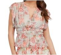 Blusa Guess Joandra con estampado de volantes, mujer M