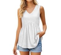 Blusa Informal de Lino Plisada sin Mangas de Color Liso y Moderna con Tejido de Lino Que no se Arruga y es Fresco para climas cálidos y Looks Elegantes Pero Casuales