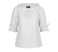 Blusa Medieval de Manga Corta Vera Blanco XXXL