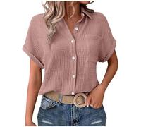 Blusa Mujer Manga Corta 2026 Blusa De Mujer Chic Y Elegante Camisa De Lino Algodón T Shirt Ropa Elegante Blusas Mangas Vaquera Corta Camisa Casual Manga Larga Remata Una Tipo Túnica Algodón Suelta