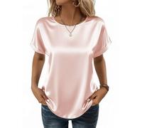 Blusa Mujer Verano Elegantes de Satén Manga Corta Camisetas Túnica Tops