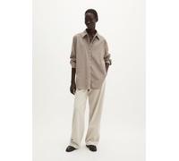Blusa oversize de manga larga de pana fina Earthy Taupe 40