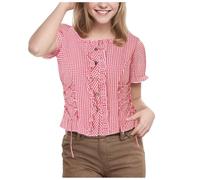 Blusa para Disfraz de Oktoberfest para Mujer, Disfraz de Oktoberfest a Cuadros, Color Rojo y, temática, Top con Botones a Cuadros Miles Morales Cosplay Traje