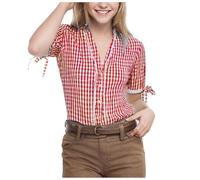 Blusa para Disfraz de Oktoberfest para Mujer, Disfraz de Oktoberfest a Cuadros, Color Rojo y, temática, Top con Botones a Cuadros Traje De Cosplay Sexy De Talla Grande Traje De Cosplay De Vainilla