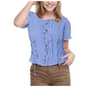 Blusa para Disfraz de Oktoberfest para Mujer, Disfraz de Oktoberfest a Cuadros, Color Rojo y, temática, Top con Botones a Cuadros Miles Morales Cosplay Traje Trajes De Cosplay De Guardabosques