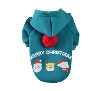 Blusa para mascotas, suéter de piel con estampado de bola de piel, suave, cómodo, para mantener el calor, forro polar, elementos de Navidad, sudadera con capucha para perro, disfraz de mascota, talla