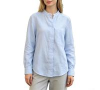 Blusa para mujer Manga Larga Cuello V, Abierta Delante Blusa(Blue Two(L/XL))
