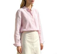 Blusa para mujer Manga Larga Cuello V, Abierta Delante Blusa(Pink Two(L/XL))