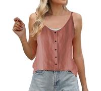 Blusa para mujer, talla grande, camisón de noche, algodón, delgadas, tirantes con botón de tirantes casuales, sin tirantes 2025, nuevos tirantes ligeros, top simple, camisola de color sólido Tops