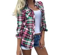 Blusa para mujer, talla grande, elegante, elegante, manga larga, camisa, básica, recreativa, blusas estéticas, sueltas, blusas, refrescante, glamour, pasparque tops, rosa, XXX-Large