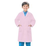 Blusa química de algodón para niños, disfraz blanco de médico, química, para niña, niño, con bolsillo, manga larga, blusas laboratorio Lycee para niña, niño, actividades escolares Cosplay