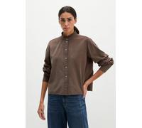 Blusa regular con volantes Stone Taupe 42