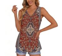 Blusa sin Mangas de Corte Holgado con Cuello Plisado, Top Informal con Escote en V para el Verano. Elegancia Que Nace de lo Natural