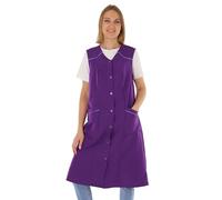 Blusa sin mangas para mujer, delantal de cocina, color liso, vestido de casa, Lila., 50