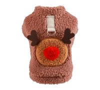 Blusa suéter para mascotas con anillo de remolque, dibujos animados, suave, cómodo, lavable, mantiene el calor, poliéster, disfraz de alce de Navidad, disfraz de mascota para otoño, productos para