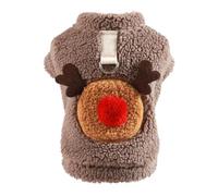Blusa suéter para mascotas con anillo de remolque, dibujos animados, suave, cómodo, lavable, mantiene el calor, poliéster, disfraz de alce de Navidad, disfraz de mascota para otoño, productos para