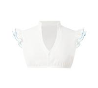 Blusa tirolesa para mujer, blusa de tirolesa, blusa de moda con mangas de alas, blusa de encaje, elegante, blusa hollow out, blusas tirolesas, de algodón, parte superior para traje regional bávaro