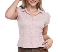 Blusa Tirolesa para Mujer Elegante Tradicional Blusas Dirndl Sexy Trachten Top Parte Transparente Blanco De Encaje Fiesta Y Disfraz O Llevar A Diario
