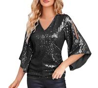 Blusa Túnica Mujer Blusas Y Blusas Camisa Casual Blusa Mujer Camiseta Verano Camisetas Manga Larga Casual Vestido De Manga Larga Grande Tamaño Grande, 1-le black, M