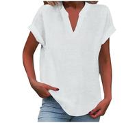 Blusas Camisas Mujer Verano Ropa Deporte Volantes Lisas Mis Pedidos Camiseta Roja Algodon Manga Corta de Flores Blanco Cuello V Verano Camisetas Blancas Mujer Blanco 3XL