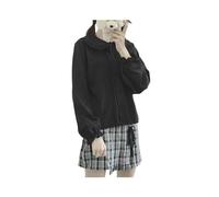 Blusas con Cuello Peter Pan para Mujer, Camisa Blanca y Negra de Estilo Lolita Kawaii, Blusas con Volantes de Manga Larga Abotonada, Estilo gótico para Chica Preppy