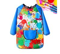 Blusas de arte para, capa de pintura para,Blusa artística impermeable de manga larga para - Smock Art para, diseño de puños flexibles, para manualidades, pintura, escritura, Mango azul 3XL (extra
