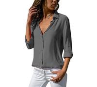 Blusas De Manga Larga con Botones para Mujer, Corte Holgado, Talla Grande Chaqueta Punto Vila Mujer Camiseta Mujer 2024 Verano Casual Moda Top Mujer Comodidades Holgadas