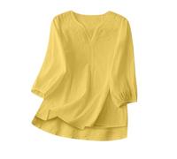 Blusas De Mujer Blusa De Mujer Talla Grande Blusa Lino Holgada Vintage con Cuello En V Camiseta Verano Túnica Corta Camisetas Manga Corta para Manga Camisa Lino Camisas Verano para