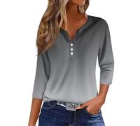 Blusas De Mujer Elegantes Básica Elegantes Camisetas Manga Larga Mujer Rebajas Verano T Shirts Blusas Cuello en V Ropa Mujer Talla Grande Top Amazón Compras Gris Claro XL