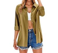 Blusas De Mujer Elegantes Blusa Mujer Camisa Cuello Mao Blancas Camiseta Manga Francesa Camisas Vaqueras Tallas Grandes Verde Negra Sudadera Corta Ropa Elegante Bonita 3/4 Blanca Ligera Rayas 7XL