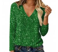 Blusas De Mujer Elegantes De Fiesta Brillantes Moda Cuello En V Blusa Holgada Estilo Casual Y De Vestir Sexy Slim Fit Primavera Camisa Original Otoño Invierno Basic tee