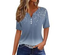 Blusas De Mujer Elegantes Manga Corta Verano Algodon Blusas Basicas Deportiva Ropa Mujer Verano 2025 Camiseta Cuello V Vestir Casual T Shirts Ofertas Flash del Dia(Marina de Guerra,XXL)