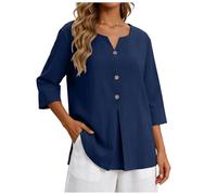 Blusas De Verano para Mujer Blusa Elegante para Mujer Camiseta Algodon Camiseta De Lino Blusa Manga Corta Elegante Camisa Casual Manga Larga Remata Una Camisa Tipo Túnica Algodón Suelta