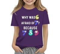 Blusas festivas mujer boda camiseta número día 2025 escuela día de las matemáticas número top día camiseta camisetas Math Lovers I 1, morado, 6-7 años