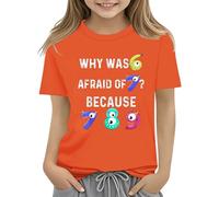 Blusas festivas mujer boda camiseta número día 2025 escuela día de las matemáticas número top día camiseta camisetas Math Lovers I 1, naranja, 2-3 años