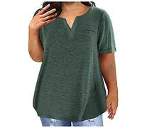 Blusas Mujer Tallas Grandes Básica Algodón Camisetas Manga Corta Mujer Rebajas Verano T Shirts Camisetas Cuello Redondo Camisetas Basicas Mujer Tshirt Mis Pedidos Realizados Verde 4XL
