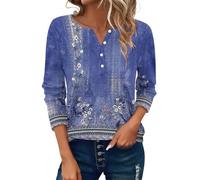 Blusas Mujer Verano,Women's St. Day Sweatshirt Long Sleeved Blusas Niña (Blue, S),