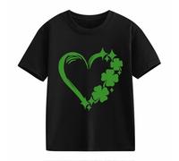 Blusas Navidad Short Sleeved T Shirt St Day Middle and Large Children's Retro Personality 2D Printing Children's Holgado Short Sleeved Camisa 152, Negro , 6-7 años