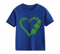 Blusas Navidad Short Sleeved T Shirt St Day Middle and Large Children's Retro Personality 2D Printing Children's Holgado Short Sleeved Camisa 152, azul, 6-7 años