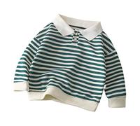 Blusas Y Blusas Niños Encaje Toddler Long Sleeved Shirt Set Toddler Striped Cotton Crew Neck Camiseta Corta Niños, verde, 3-4 Años