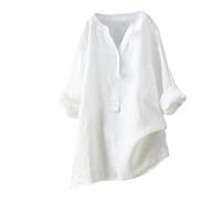Blusas y blusas para mujer de talla grande - Camisa anti UV para mujer, manga larga, Blusa, XXXXXL Top al aire libre, ropa casual Color sólido camisa protección solar Loungewear, blanco, 5X-Large