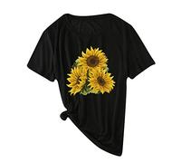 Blusas y tops, moda para mujer, impresión de ocio, manga larga, cuello redondo, casual, blusas sueltas, blusas para mujer elegantes (negro XL)